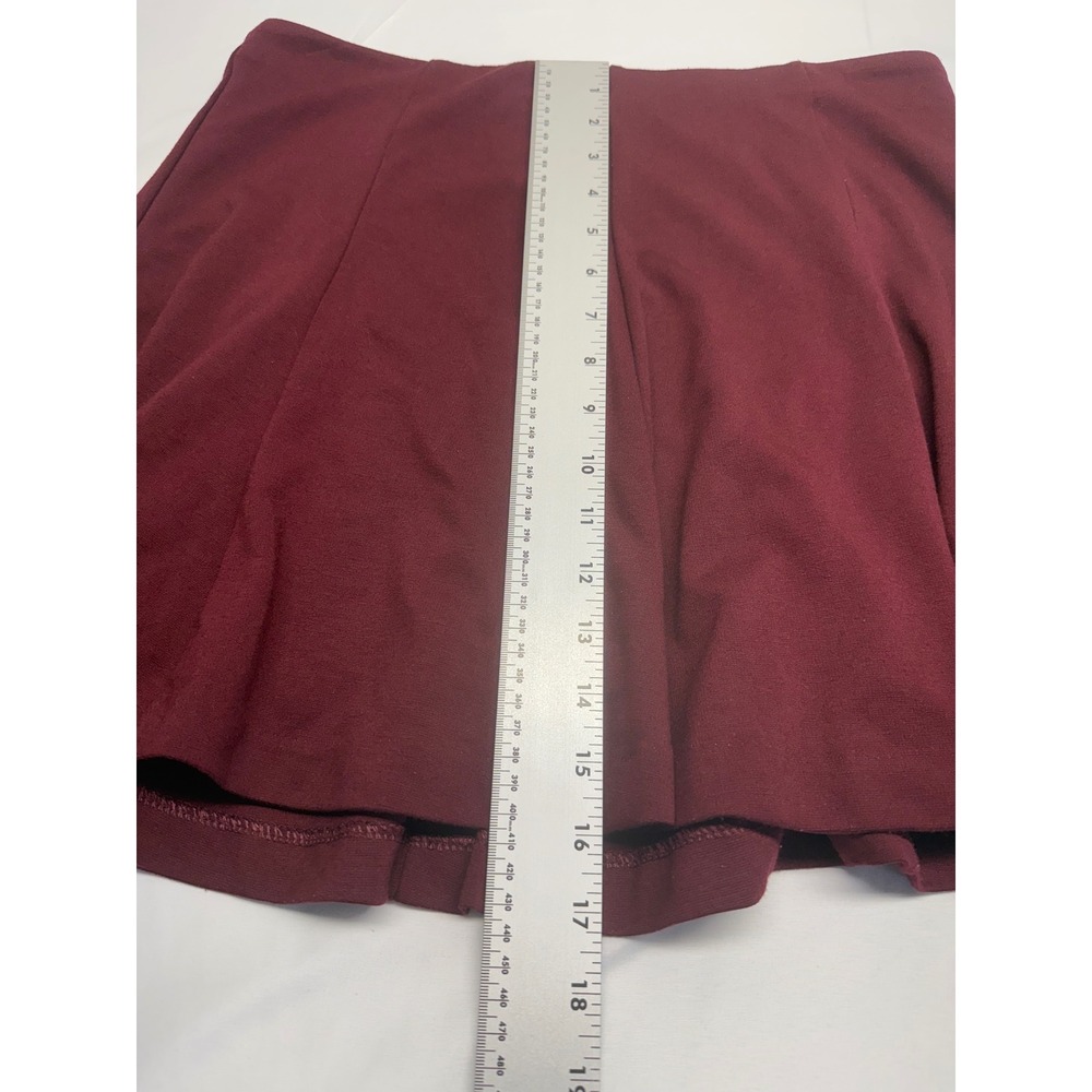 Banana Republic Petite 10 Burgundy Pleated Mini Skirt A-Line Wine Red Career - Picture 11 of 12